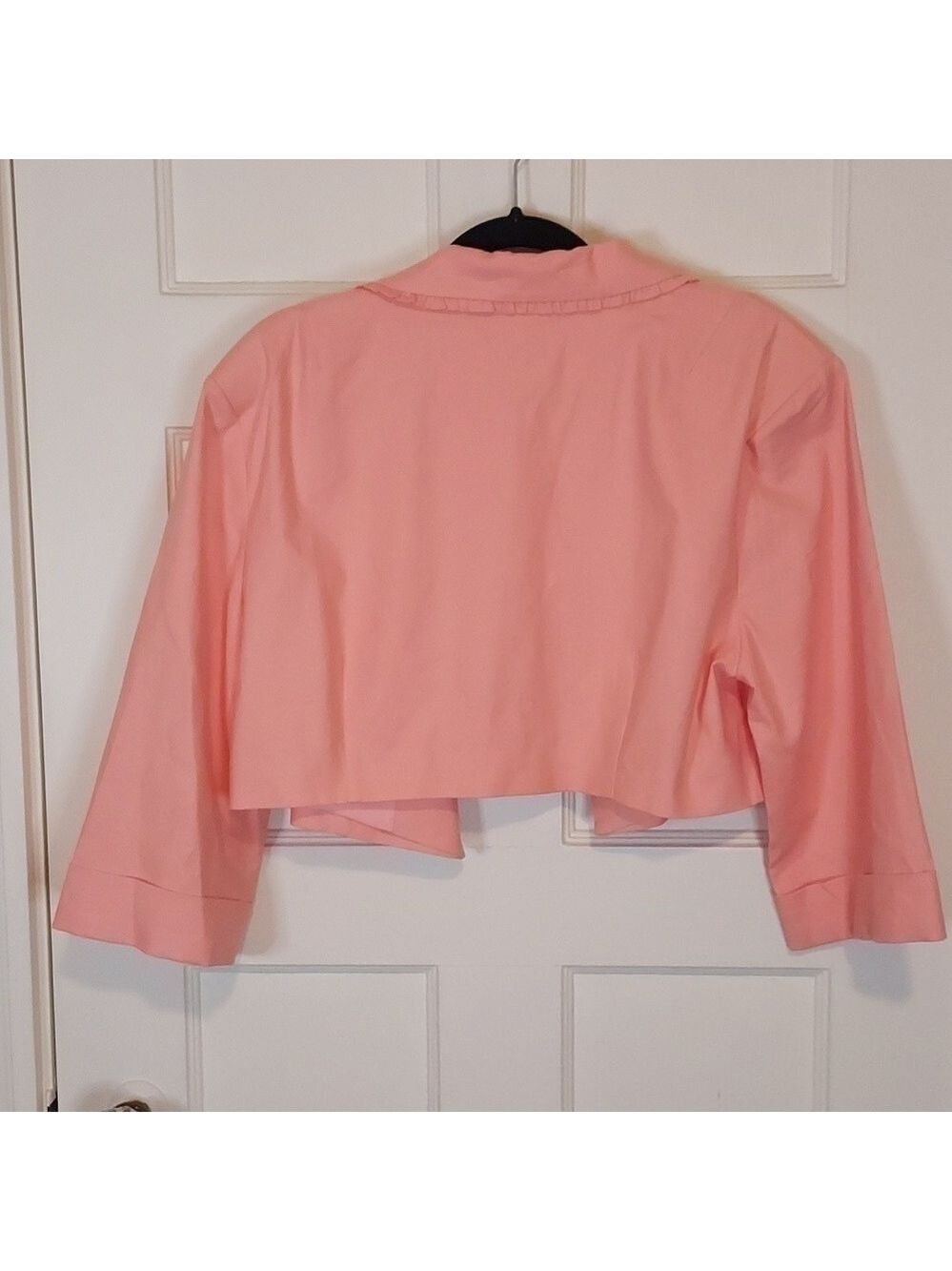 For Love and Lemons Peach Linen Blend Cropped Blazer Size XL - Picture 11 of 14